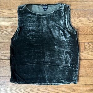Eileen Fisher Olive Velvet Sleeveless Top - Size XS